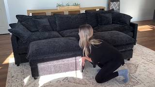 GOSUHI 108" U Shaped Modular Sectional Sofa - 3-Seater Comfy Cloud Couch with Deep Seats