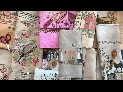 Flosstube Extra! 2026 beginning of the year WIP parade! Samplers and Primitives! Part 1