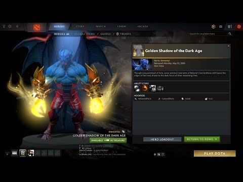 Night Stalker Golden Shadow of the Dark Age Immortal 1 Preview - Dota 2Ti10 Battle pass treasure