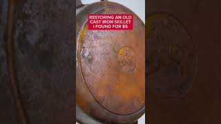 How to easily restore your rusted cast iron pan #shorts