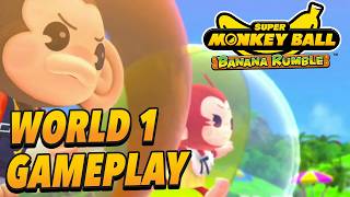 Super Monkey Ball: Banana Rumble - Opening + World 1 Gameplay