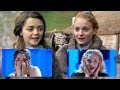 Sophie Turner And Maisie Williams FREAK OUT Watching Clips Of Their Younger Selves