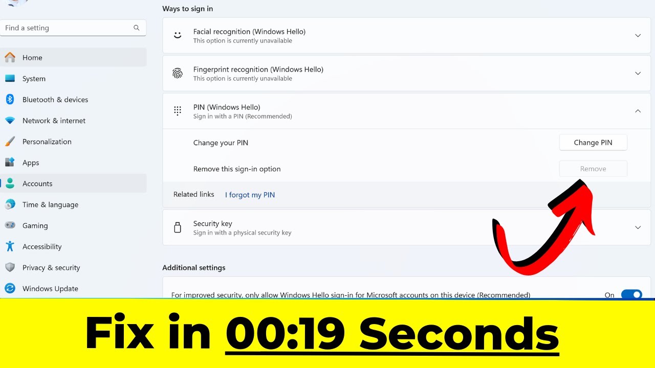 How To Fix Windows Hello PIN Remove Button Grayed Out in Windows