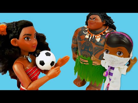 Spielzeug Video mit Doktor Aua. Moana, Maui und Prinzessin Nella auf Deutsch