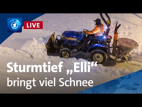 Schneetreiben in Deutschland: Sturmtief „Elli“ bringt teils extremes Wetter | tagesschau24 Live