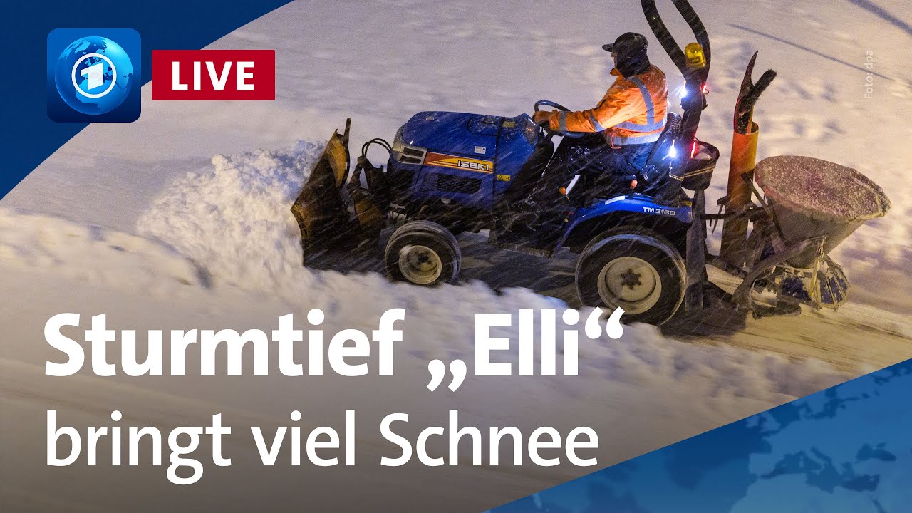 Schneetreiben in Deutschland: Sturmtief „Elli“ bringt teils extremes Wetter | tagesschau24 Live
