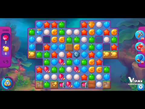 Fishdom. 5998 super hard level no boosters and diamonds - 18 moves