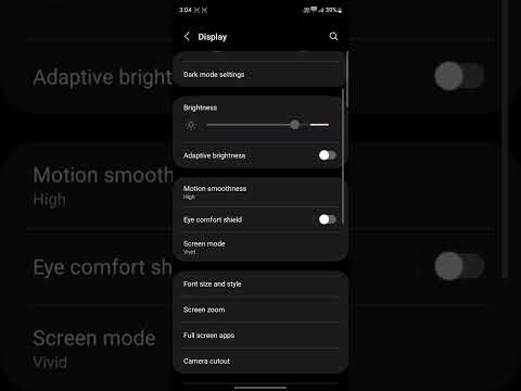 Refresh rate settings in samsung smartphones..