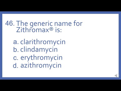 Top 200 Drugs Practice Test Question - The generic name for Zithromax is (PTCB NAPLEX NCLEX Test)