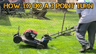 How to do a 3 point turn with a Push mower/ Commercial mower