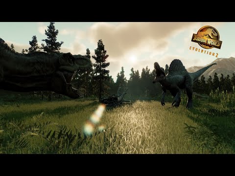 PREHISTORIC PLANET - BATTLE OF BIG CARNIVORES WITH CINEMATIC BACKGROUND MUSIC - JWE2