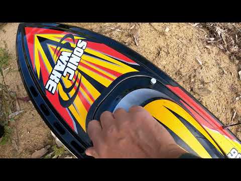 Proboat Sonicwake V2 first run, gained 24kph over factory setup with trim and prop change