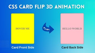 CSS Card Flipping 3d Animation Effect | Card Hover Effect | HTML CSS Tutorial