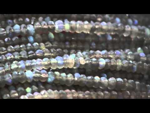 Labradorite Faceted Rondelles, 5 mm