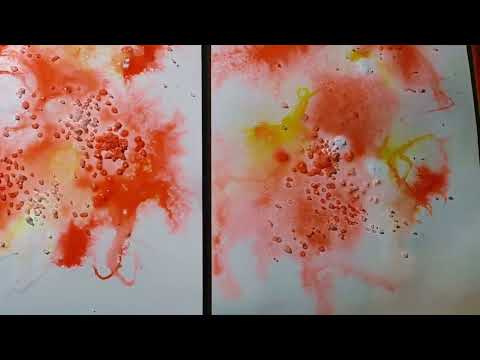 pittura con inchiostro e sale grosso