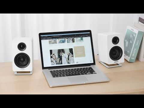 Audio Keeper | Sanyun 60W Bluetooth 5.0 Active Bookshelf Speakers 2.0 Monitor Gaming Speakers