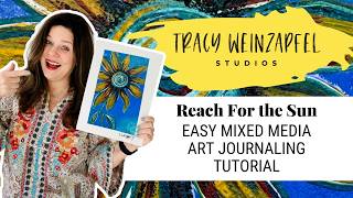 Easy Textured Mixed Media Flower Tutorial (Acrylic Paint & Distress Oxide Sprays)