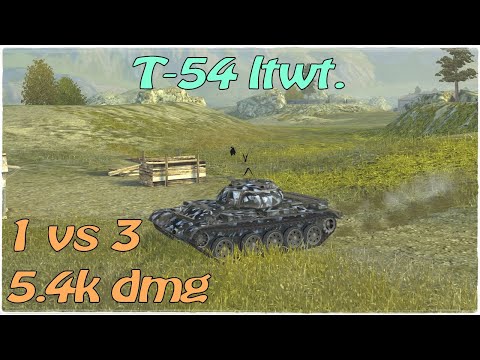 WOT Blitz 1vs3 / T-54 ltwt. / 5 kills / 5.4k dmg