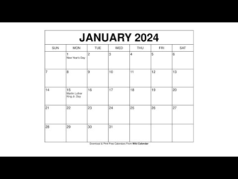 Free Printable January 2024 Calendar Templates With Holidays - Wiki Calendar