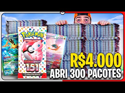 R$ 4.000 para ABRIR 300 BOOSTERS de Pokémon 151 TCG | MONTALVÃO CARTAS POKEMON