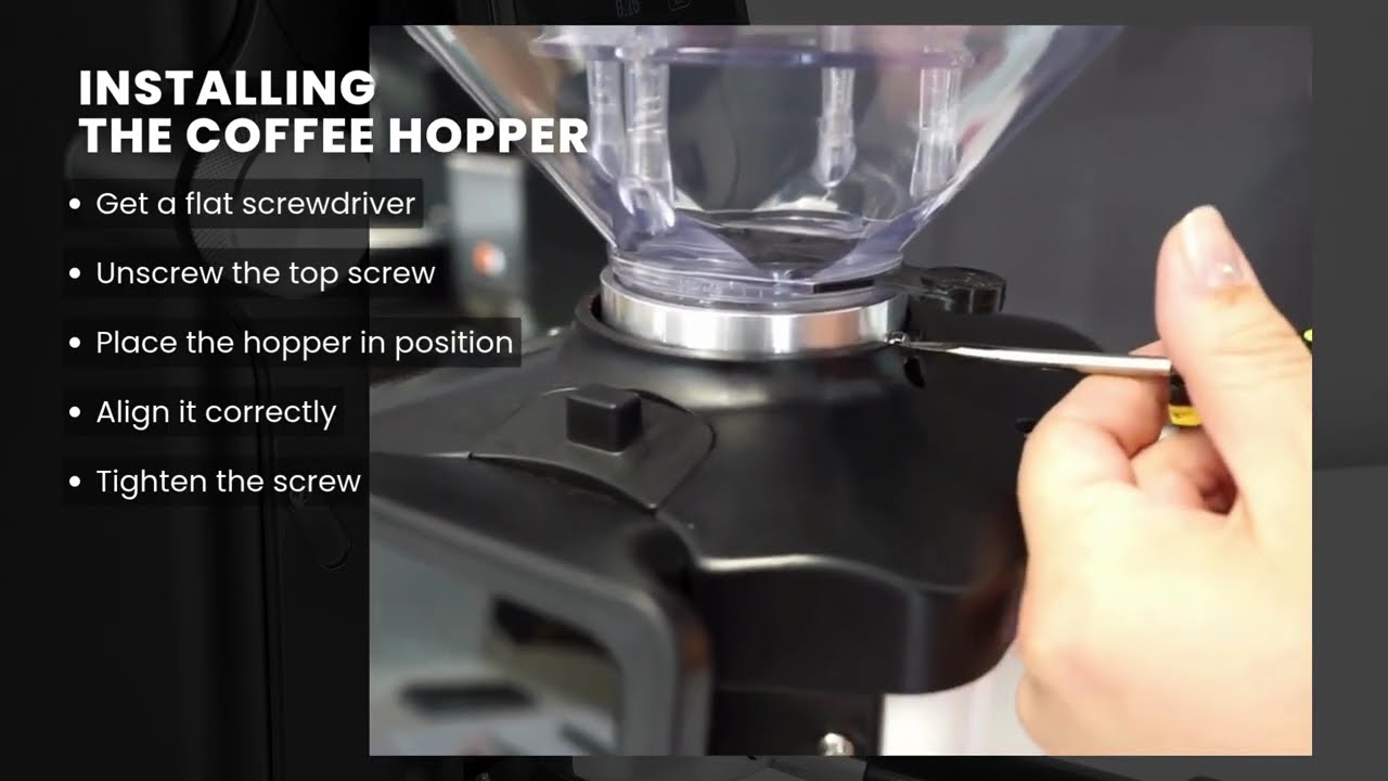 Quamar A01 Coffee Grinder - Step 2: Installing the Coffee Hopper