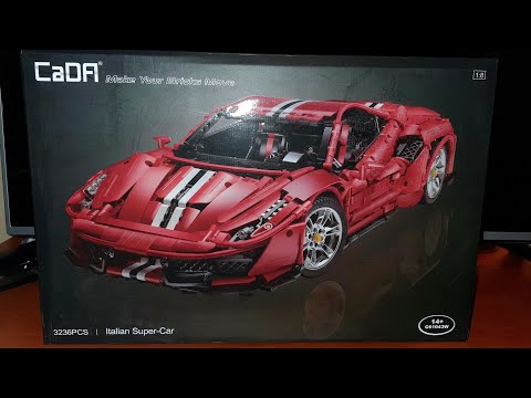 CADA Ferrari | Italian Super Car (1/8 Ferrari 488 Pista) 3236 Pieces Set Box Size