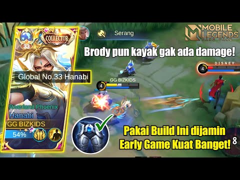HANABI PAKAI BUILD INI DIJAMIN EARLY GAME KUAT BANGET! MUSUH PUN BERASA KAYAK GAK ADA DAMAGE - MLBB