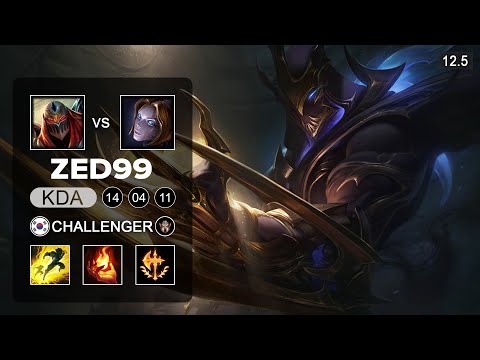 ZED99 Zed Mid vs Orianna - KR Challenger - Season 12 Patch 12.5