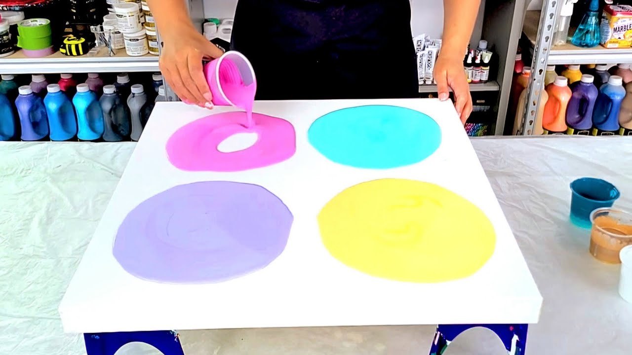 Spring Flowers 🌺 and Soft Pastel Colors! - Acrylic Painting - Fluid Art