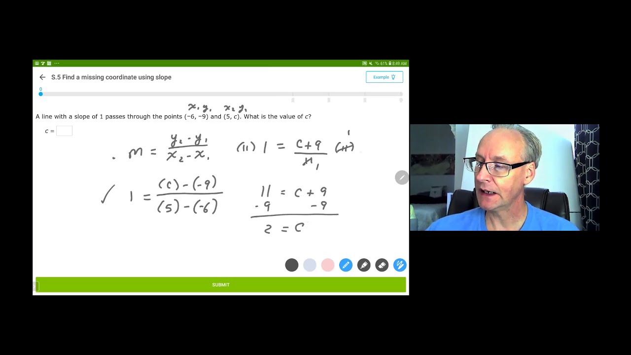 IXL Algebra1 - S.5 Find a Missing Coordinate Using Slope