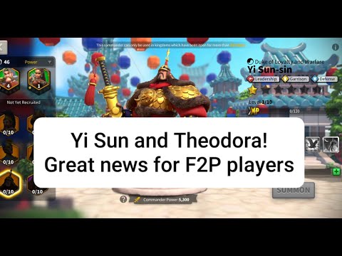 Rise of Kingdoms - 2 new legendary commanders! Yi Sun and Theodora Great news for F2P players!!