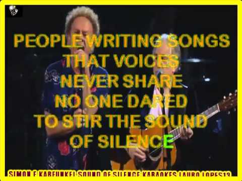 VIDEO KARAOKE SIMON E KARFUNKEL SOUND OF SILENCE  SEM BACKING VOCAL E 2° VOZ