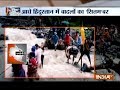 People risk their life while crossing flooded canal in Uttarakhand