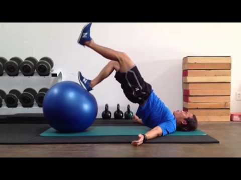 Single Leg Swiss Ball Hip Extension/Knee Flexion