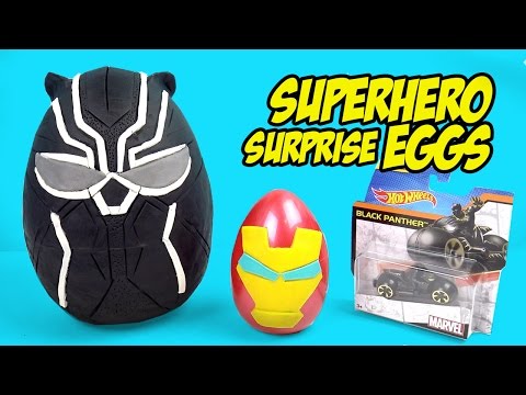 Avengers Toys & Black Panther - Play-doh Surprise Eggs by KidCity Video
