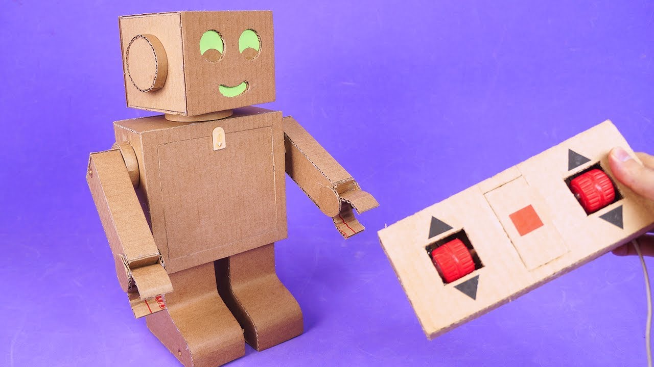 AMAZING RC ROBOT FROM CARDBOARD E DC MOTOR