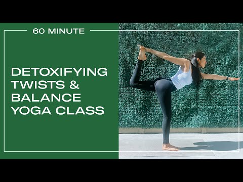 Detoxify, Twist & Balance Intermediate Yoga Class 60 Minutes | Revolved Half Moon to Revolved Dancer