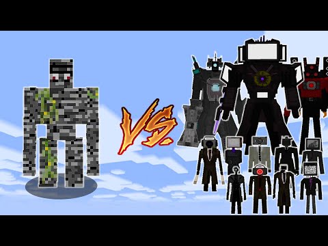 All SKIBIDI CAMERAMAN, SPEAKERMAN, TVMAN vs BEDROCK IRON GOLEM - WHO IS WIN | MINECRAFT PE BATTLE