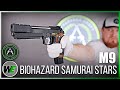 Страйкбольный пистолет (WE) M9 BIOHAZARD SAMURAI STARS LONG SEMI WOOD GRIP (GGB-0358TM-A(W)
