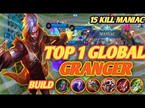 15 kill + MANIAC not deact ! ( top 1 global Granger) by; Mikazaa. Mobile Legends Gameplay