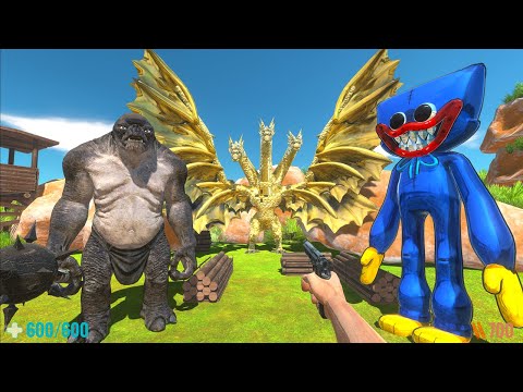 How to win a monster race? Ghidorah ,Huggy Wuggy, Troll - Animal Revolt Battle Simulator ARBS