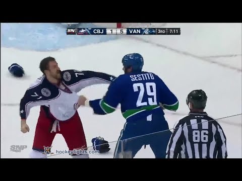 Nick Foligno vs Tom Sestito Nov 22, 2013