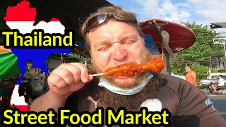 🇹🇭 THAI STREET FOOD MARKET NEXT TO THE SEA | CHEAPEST STREET FOOD MARKET IN PHUKET, THAILAND