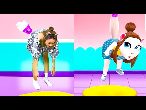 Cute Girl Imitate Angela So Funny - My Talking Angela In Real Life 👉 @dakotandcheyanna