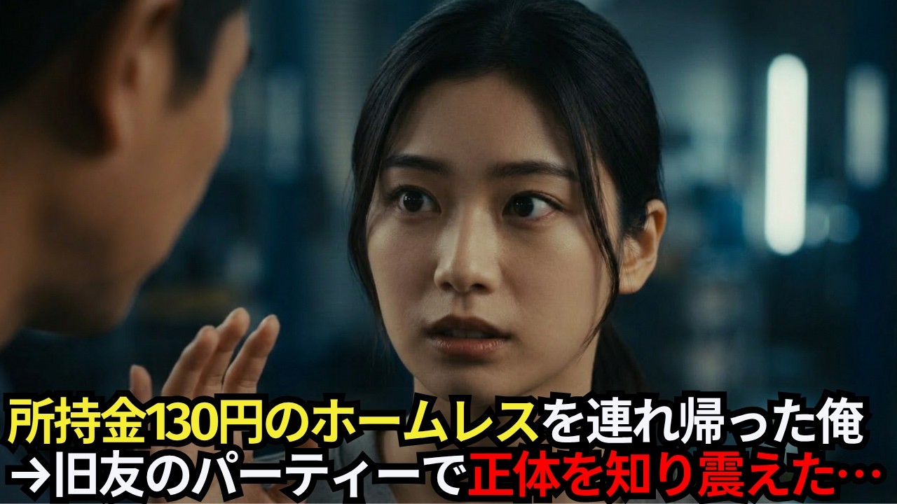 廃業寸前の自動車修理工場を営む40歳独身男。婚活全敗の夜、公園で出会ったホームレス女性と同居することに→旧友に侮辱されたのでパーティーに彼女を連れて行った結果【感動する話】