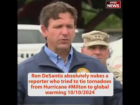 Gov Ron DeSantis NUKES Far Left Reporter on Global Warming During Hurricane Presser