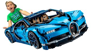 Cars broke down A new Car Toy on big Power wheels Bugatti Chiron came to the rescue