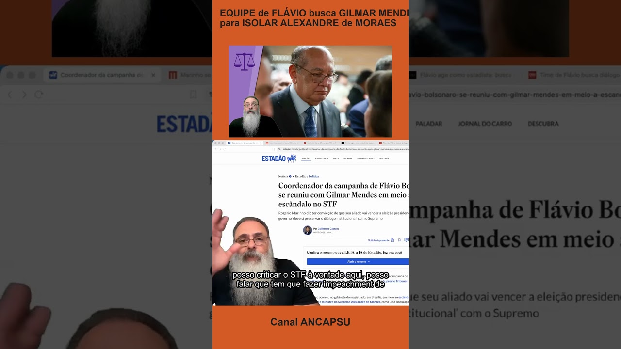 EQUIPE de FLÁVIO busca GILMAR MENDES para ISOLAR ALEXANDRE de MORAES