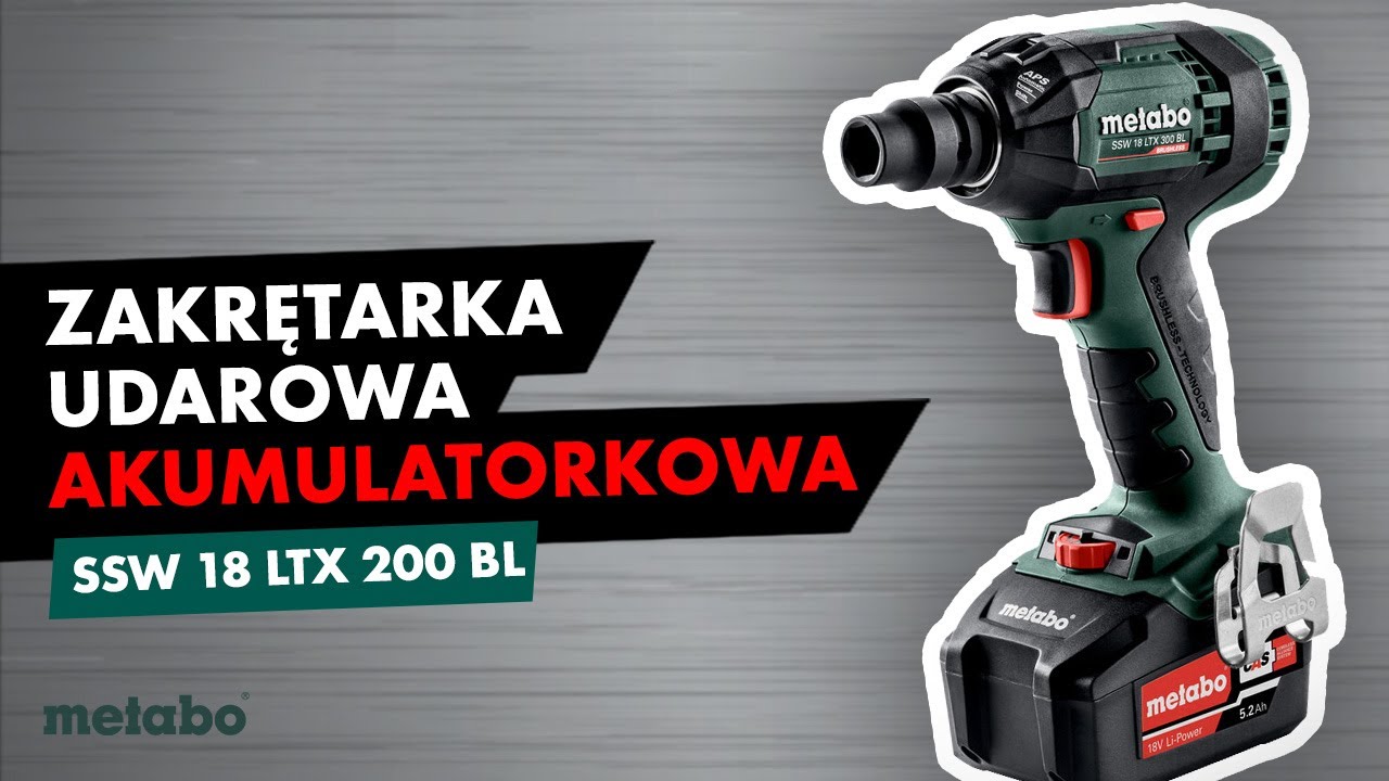 Metabo Akumulatorowy Zakrętak Udarowy SSW 18 LTX 300 BL