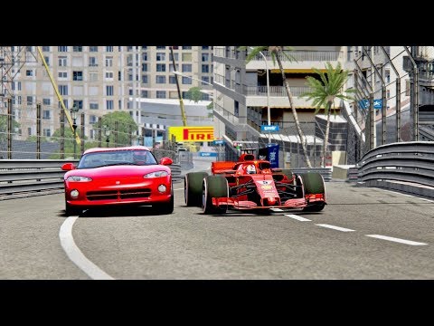 Ferrari F1 2018 vs Dodge Viper 1992  - Monaco